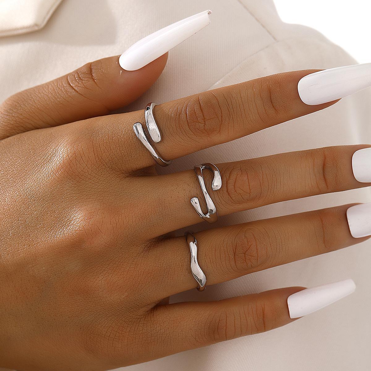 Irregular Water Drop Ring Suit 3-piece Set Women's Fashion Creative