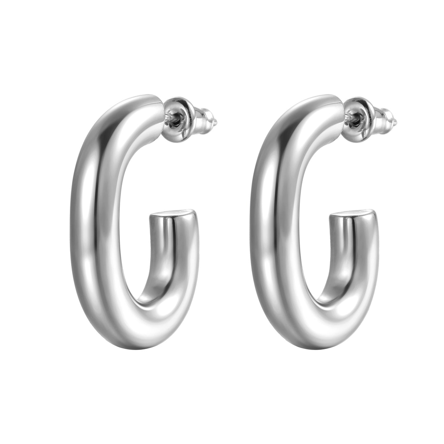 Stainless Steel Oval Simple Trendy Women's Geometric Earrings