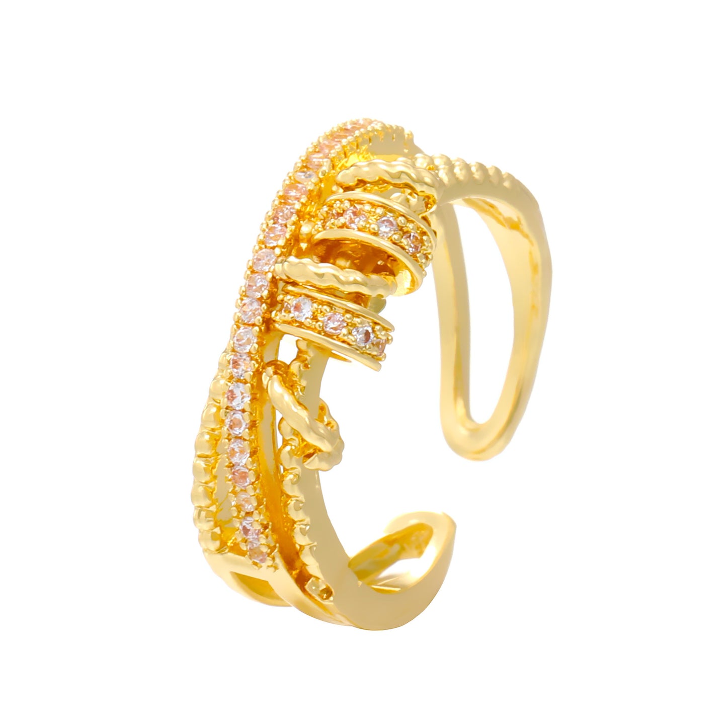 Diamond Oil-spot Glaze Flowers Ring