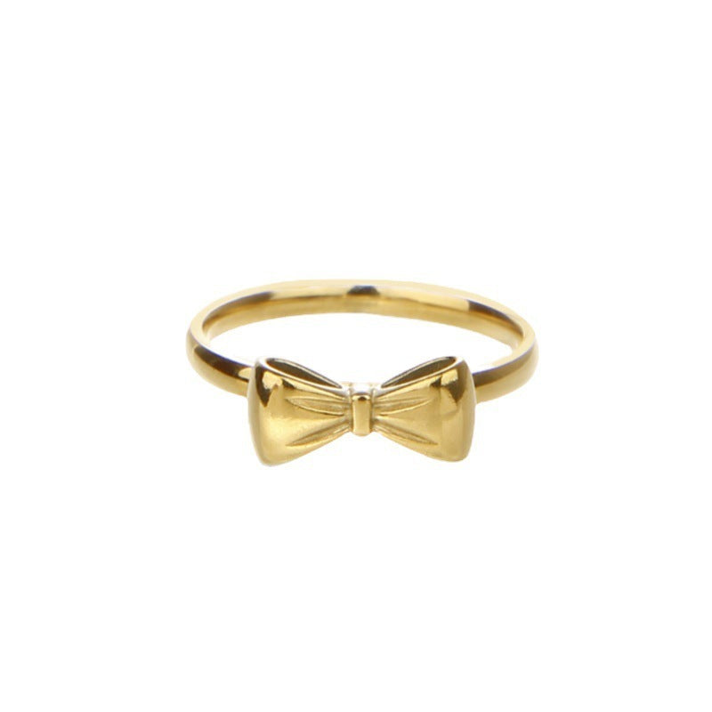Japanese And Korean Design Exquisite Bow 18K Gold New Ring