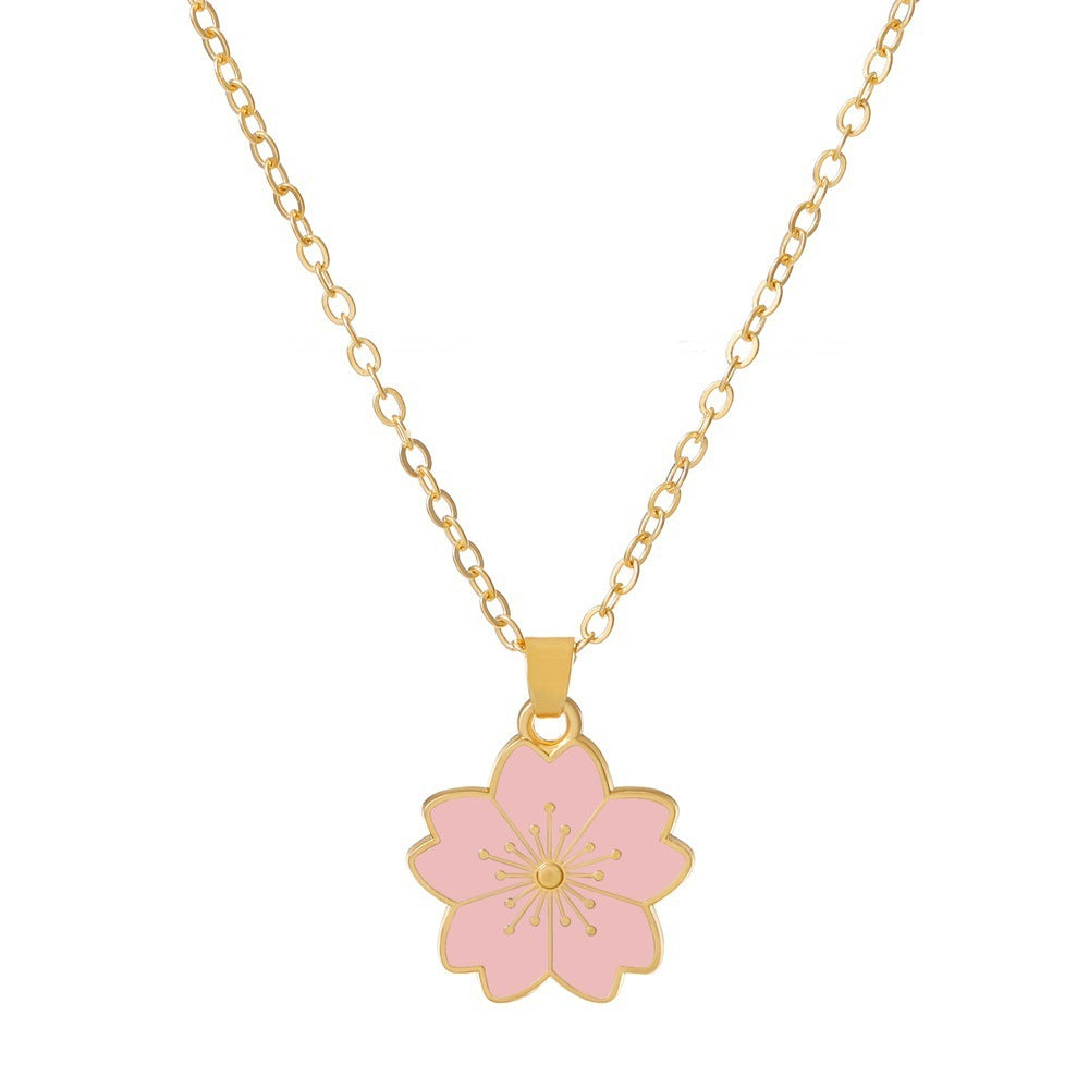 Simple Cherry Blossom Pendant Necklace For Women