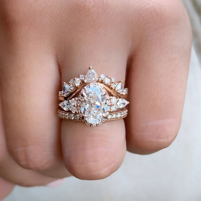 Women's All-match Jewelry Light Luxury Exquisite Ring Set