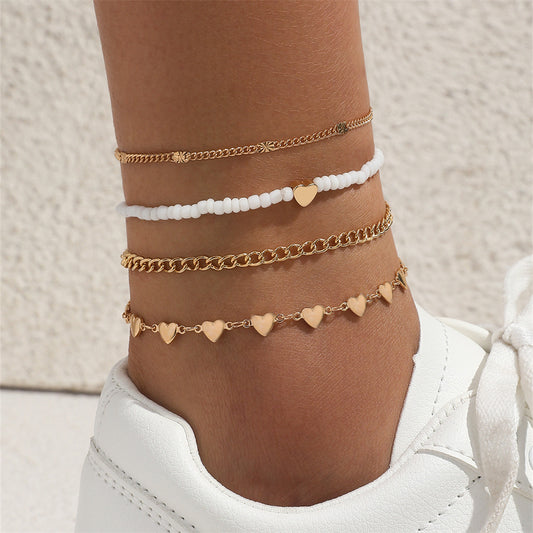 Multi-layer Anklet Retro Beach Metal Chain Anklet Suit