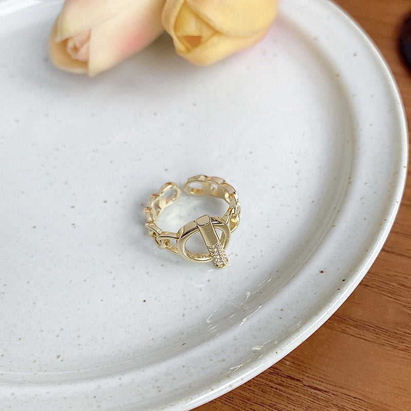 Circle Chain Opening Adjustable Index Finger Ring