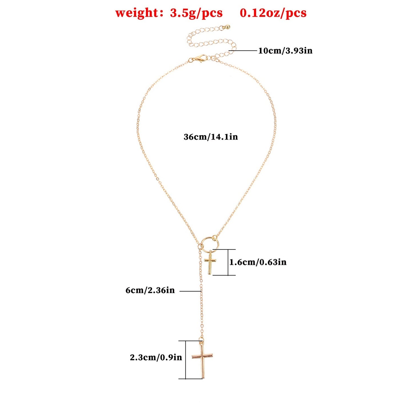 Fashion Double Layer Cross Trendy Female Necklace Personality