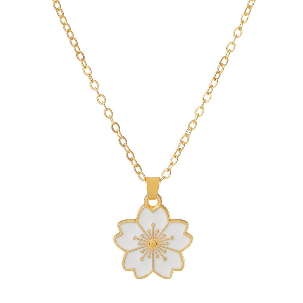 Simple Cherry Blossom Pendant Necklace For Women
