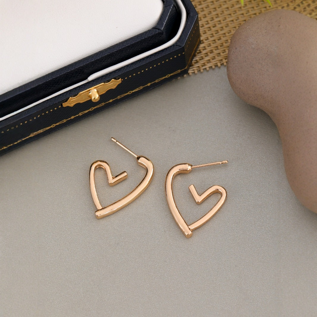 Simple And Cold Style Love Earrings For Women