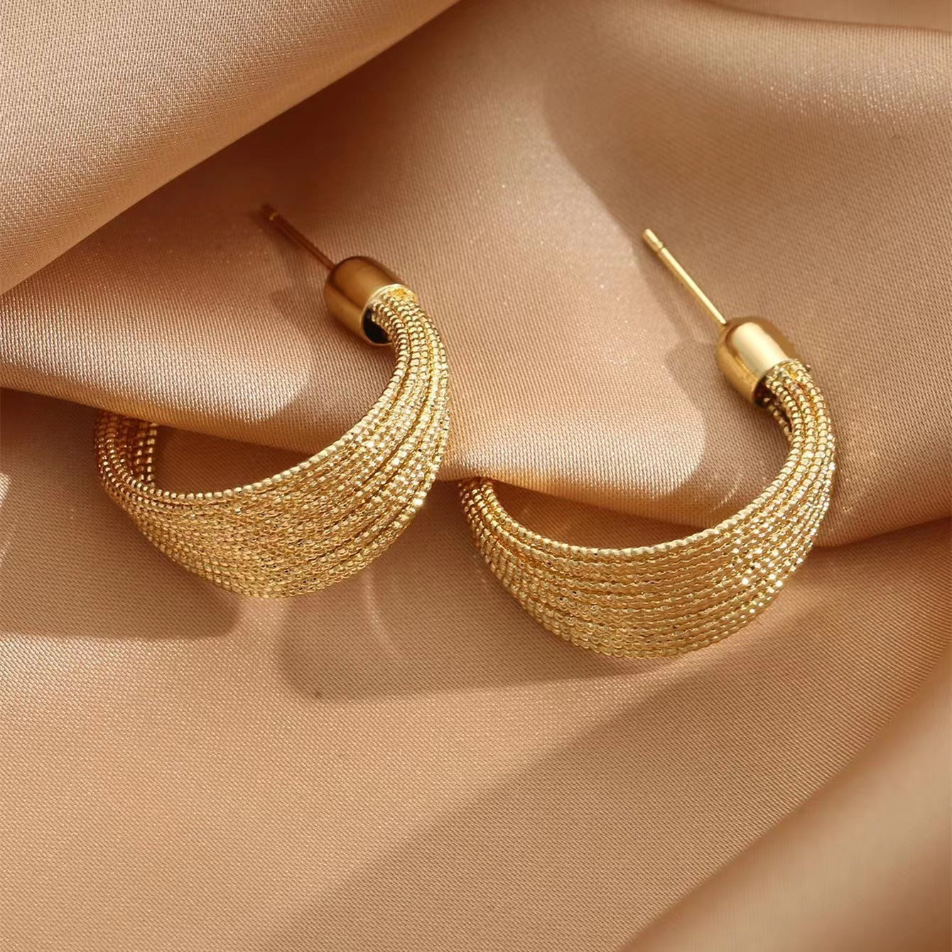 Multi-layer Circle Gold Earrings