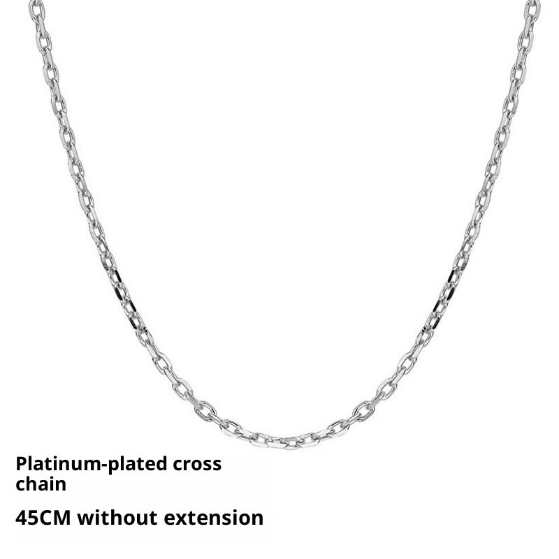 Simple Zircon Inlaid Plated Unisex Necklace