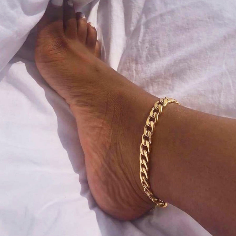 Titanium Steel Anklet Retro Easy Matching Metal Anklet