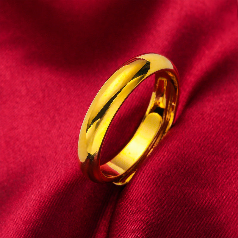 Brass Gold-plated Open-cut Glossy Ring