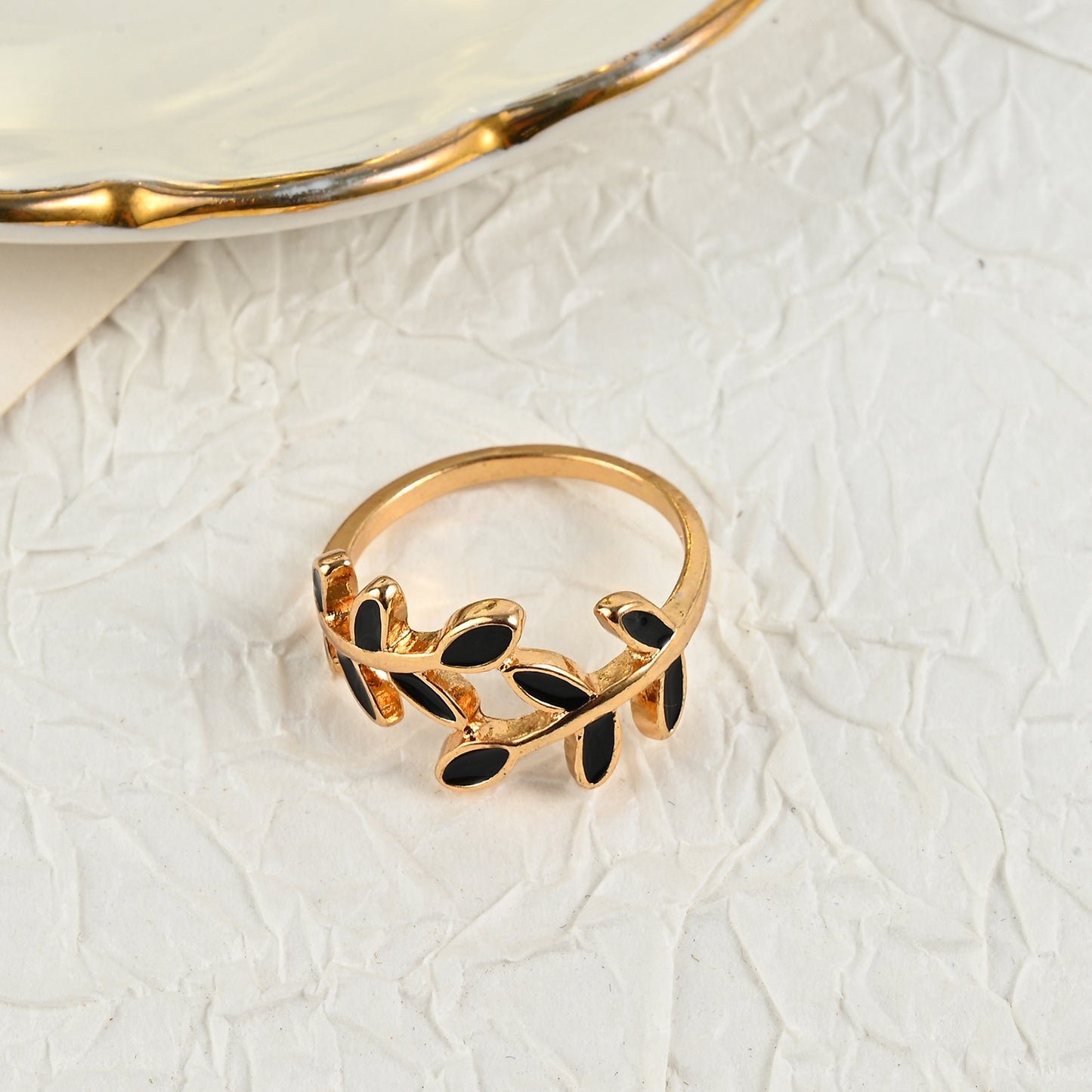 Leaf Geometric Ring Fashion Simple Niche Temperament Index Finger Ring