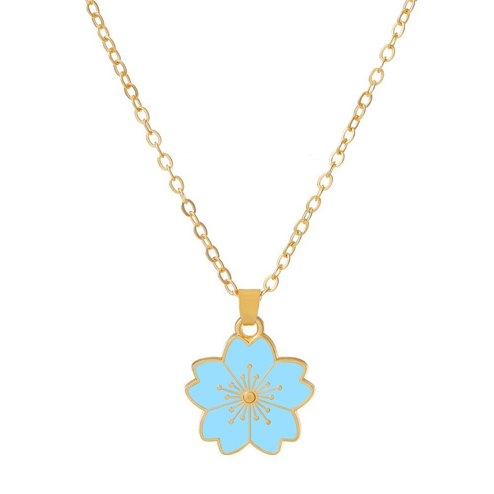 Simple Cherry Blossom Pendant Necklace For Women