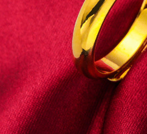 Brass Gold-plated Open-cut Glossy Ring