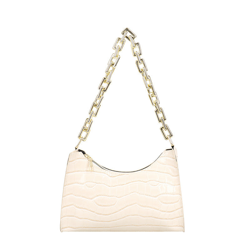 Textured Chain Shoulder Western Style Messenger Small Bag