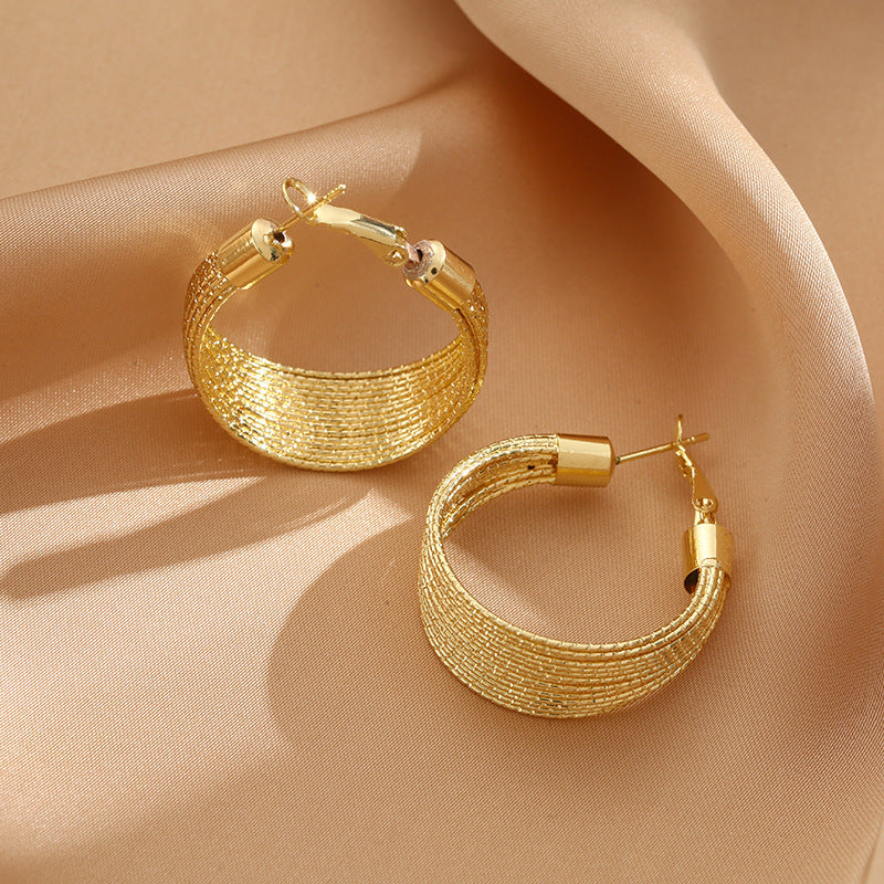 Multi-layer Circle Gold Earrings