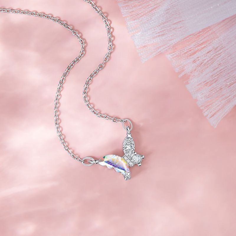 Colorful Butterfly Necklace Ornament Affordable Luxury Trend