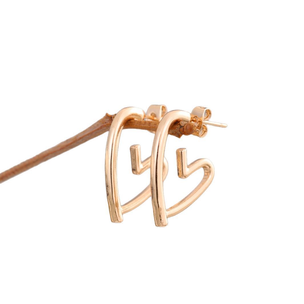 Simple And Cold Style Love Earrings For Women