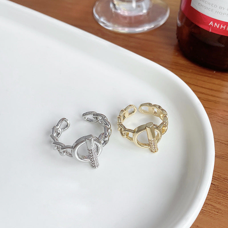 Circle Chain Opening Adjustable Index Finger Ring