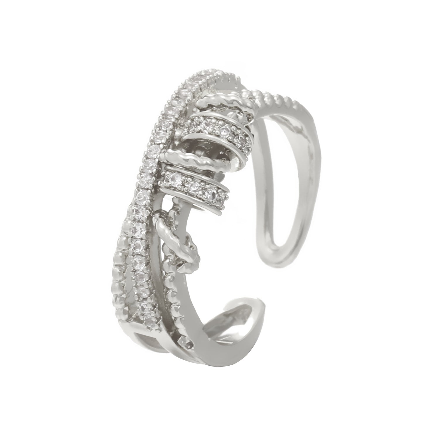 Diamond Oil-spot Glaze Flowers Ring