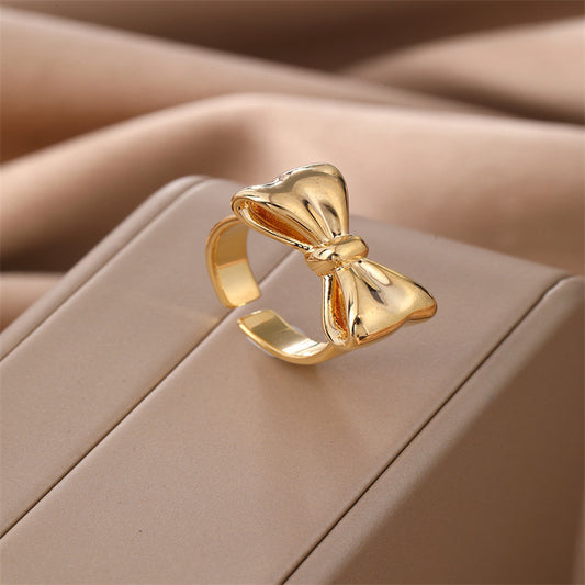 French Minority All-matching Bow Ring Women
