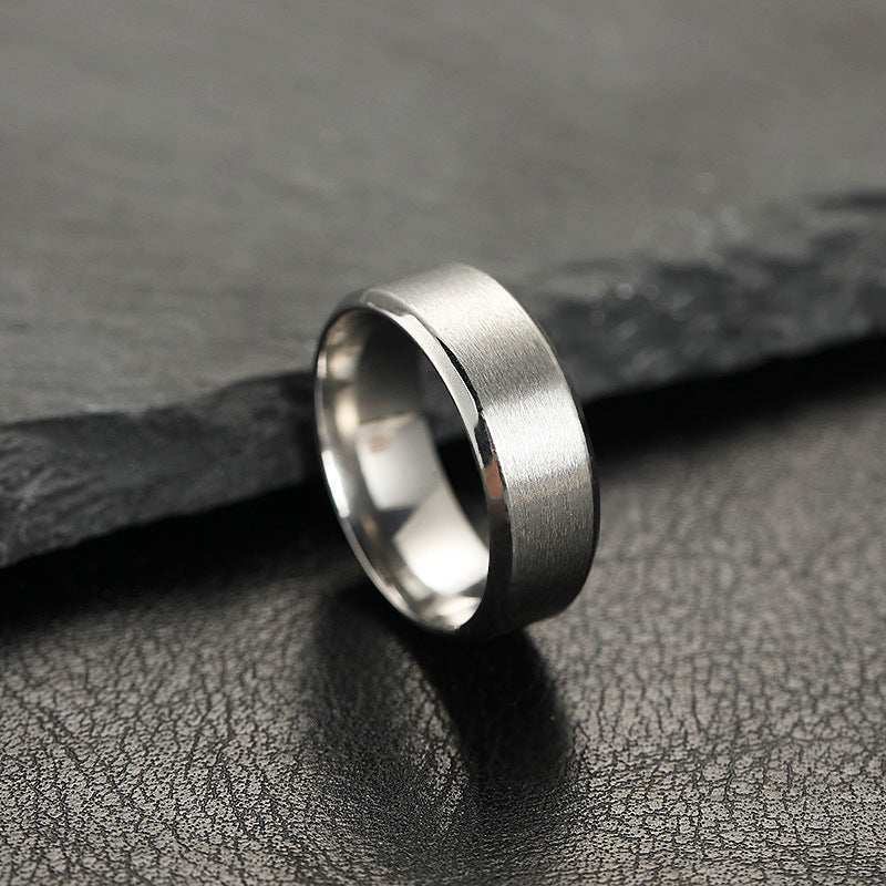 Stainless Steel Ring Men's Matte Wide Titanium Steel Ornament