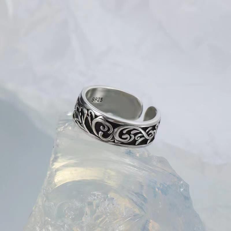 Vintage Tangcao Ring Couple Silver Handmade Gift
