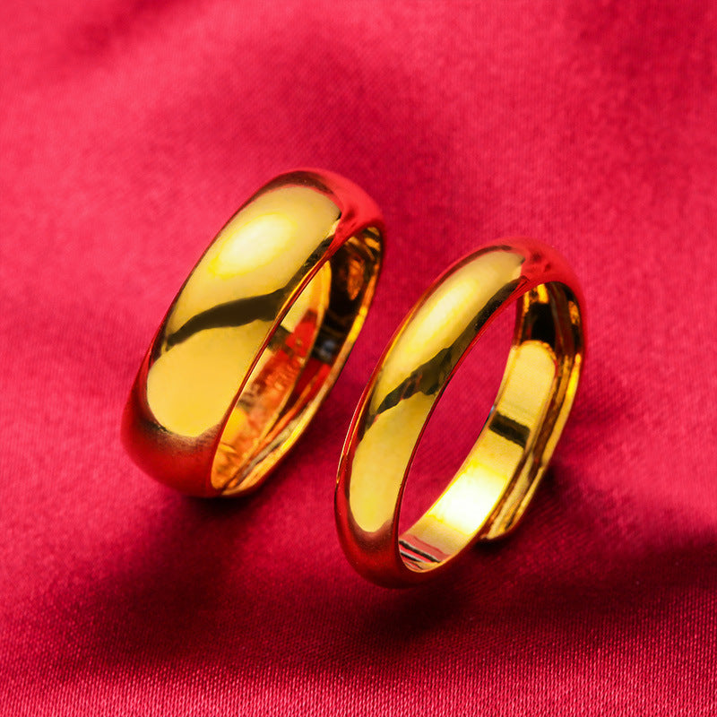 Brass Gold-plated Open-cut Glossy Ring