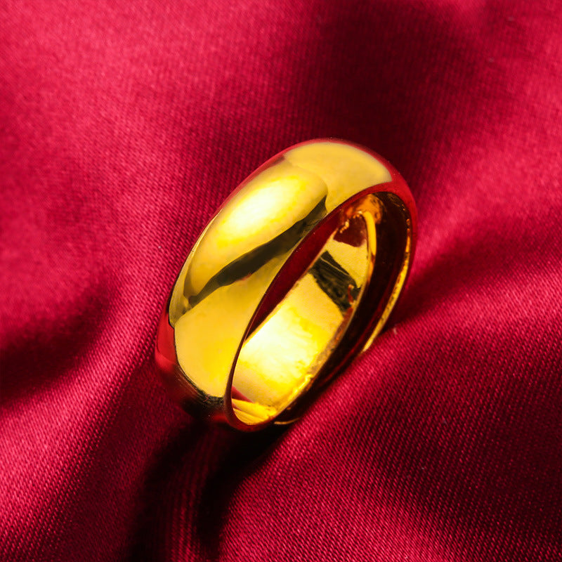 Brass Gold-plated Open-cut Glossy Ring