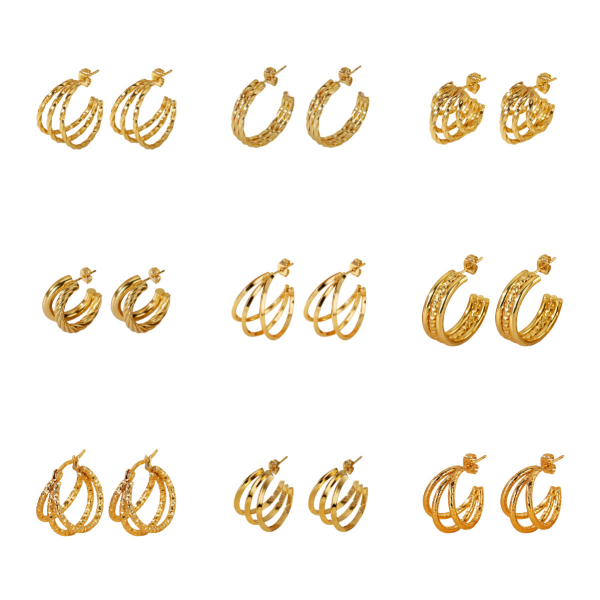 Geometric Line Splicing Earrings Hypoallergenic