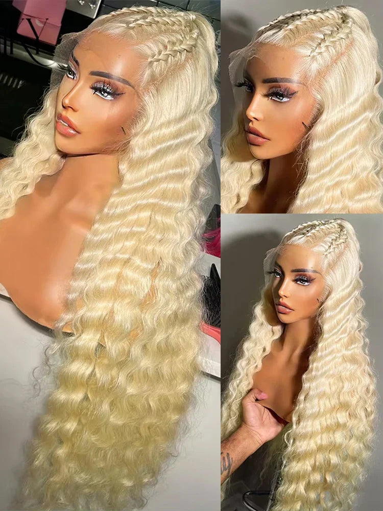 613 HD Lace Frontal Wig 13x4 Deep Loose Wave Transparent Remy Color Front Human Hair Wig 13x6 Blonde Water Curly Human Hair Wig
