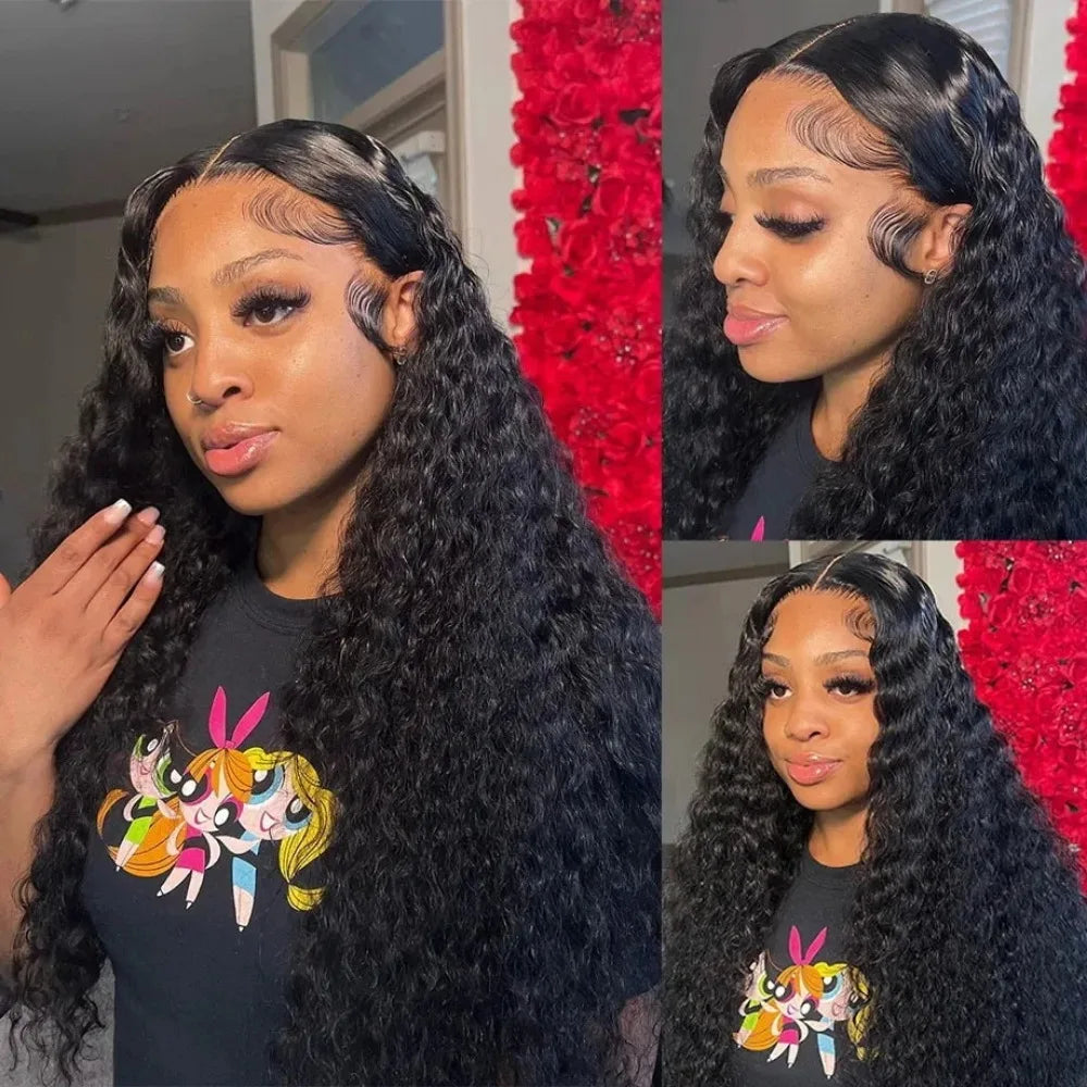 30 38 Inch Deep Wave 13x6 HD Lace Front Human Hair Wig Remy Curl 360Full Lace Frontal Wig Human Hair For Black Women 200 Density