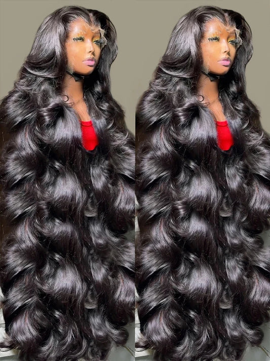200 250 Density Brazilian Glueless 13x6 13x4 Body Wave Wig Lace Front 30 40 Inch Human Hair Pre Plucked HD Lace Frontal Wigs