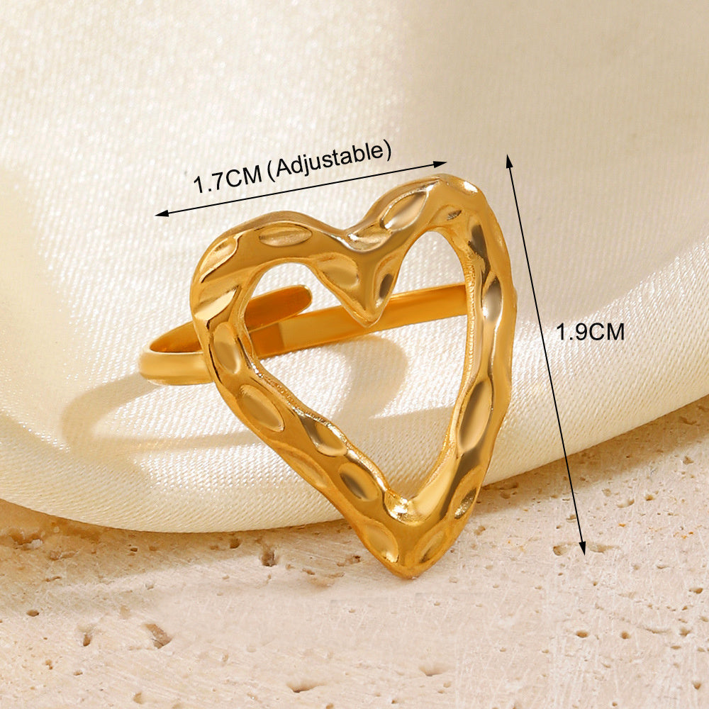 Retro Love Adjustable Stainless Steel Ring
