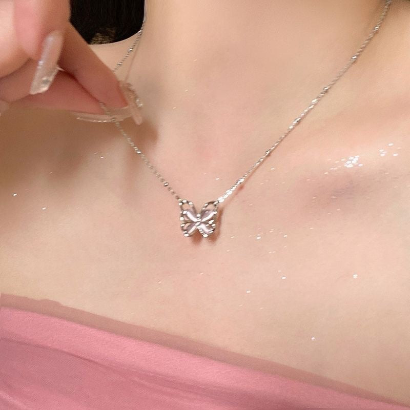 Light Luxury Design Clavicle Chain Bow Alloy Necklace