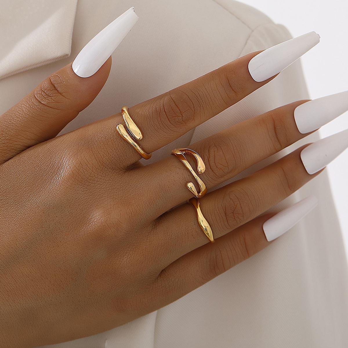 Irregular Water Drop Ring Suit 3-piece Set Women's Fashion Creative