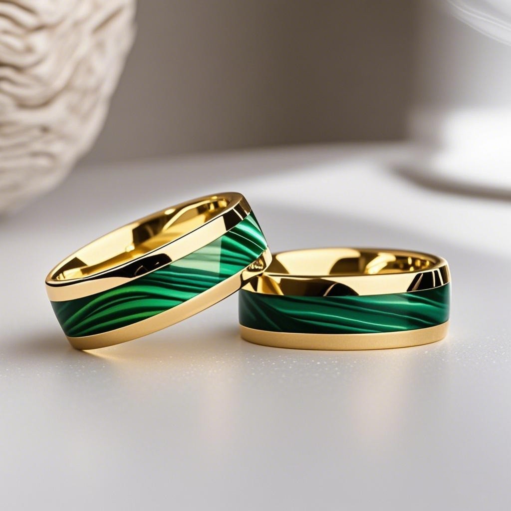 8mm Stainless Steel Fashion Style Turquoise Pattern Ring