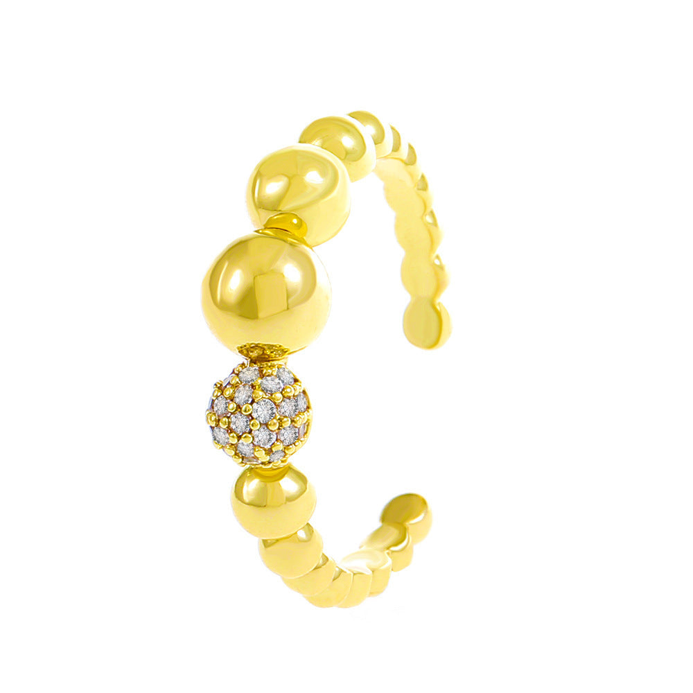 Diamond Oil-spot Glaze Flowers Ring