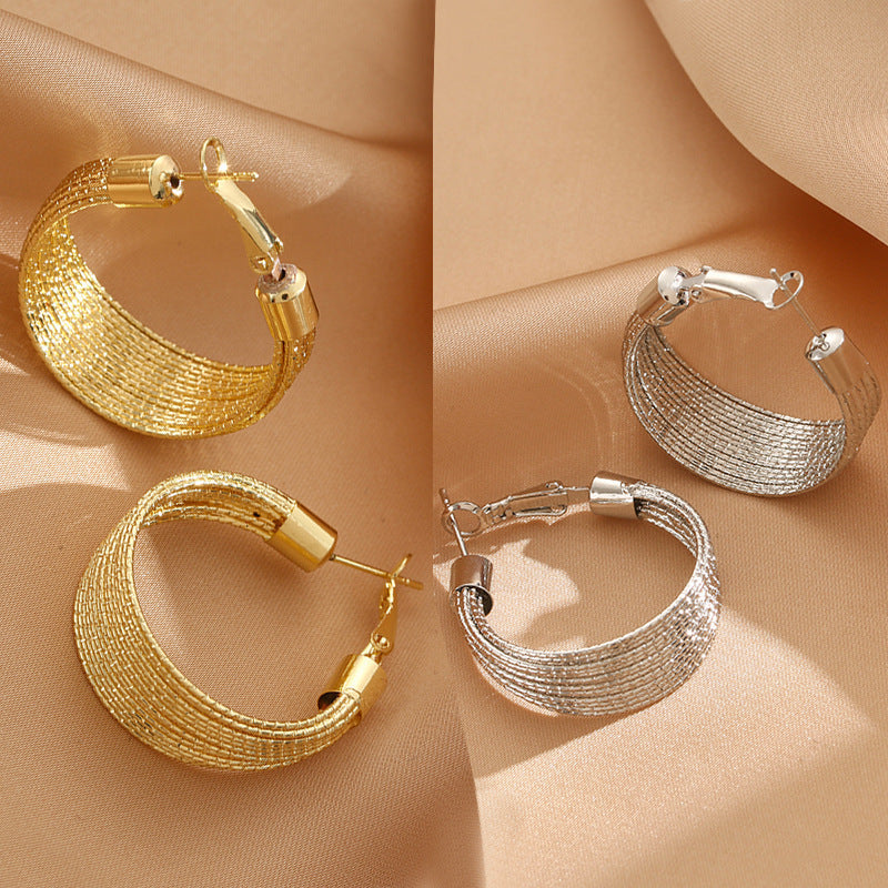 Multi-layer Circle Gold Earrings