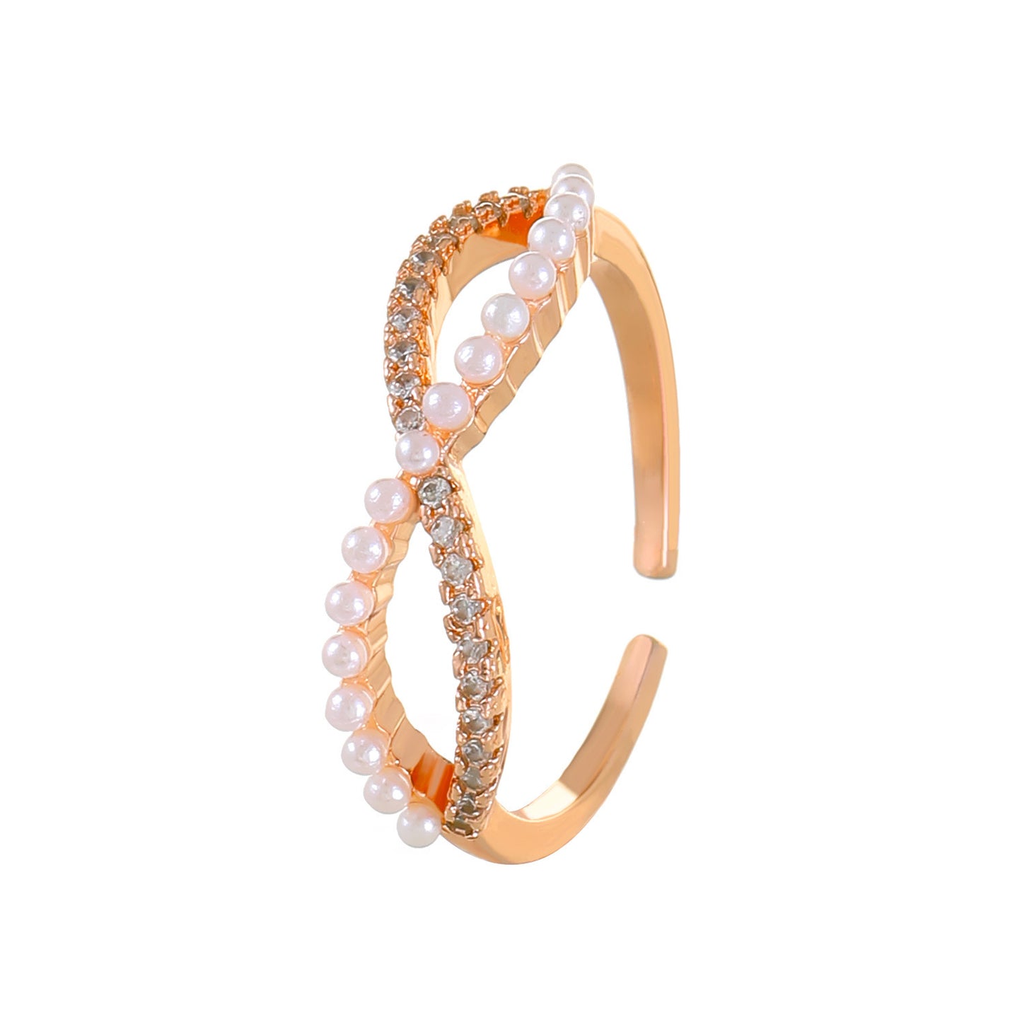 Diamond Oil-spot Glaze Flowers Ring