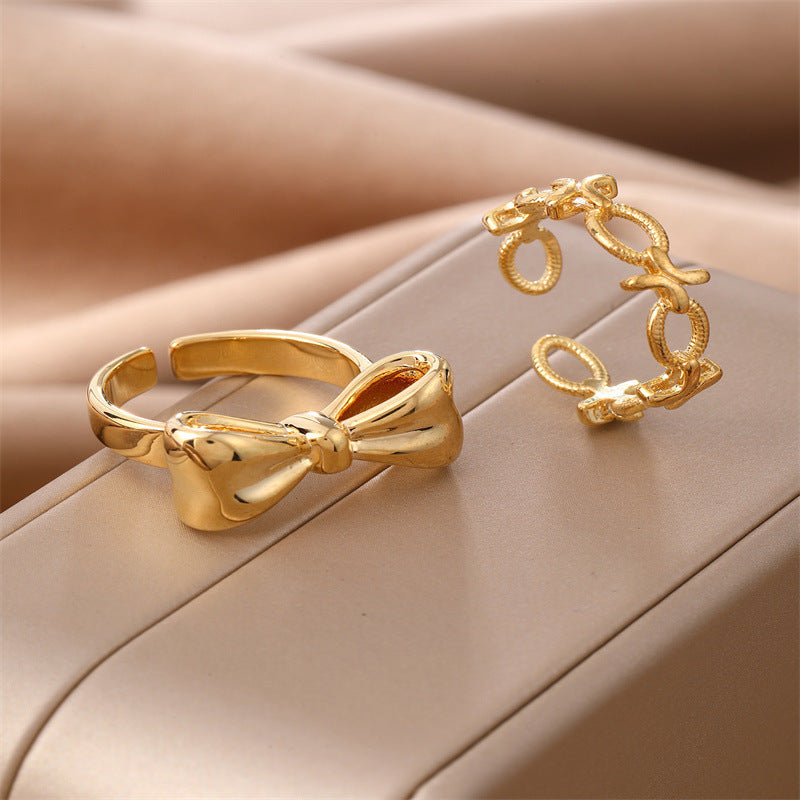 French Minority All-matching Bow Ring Women