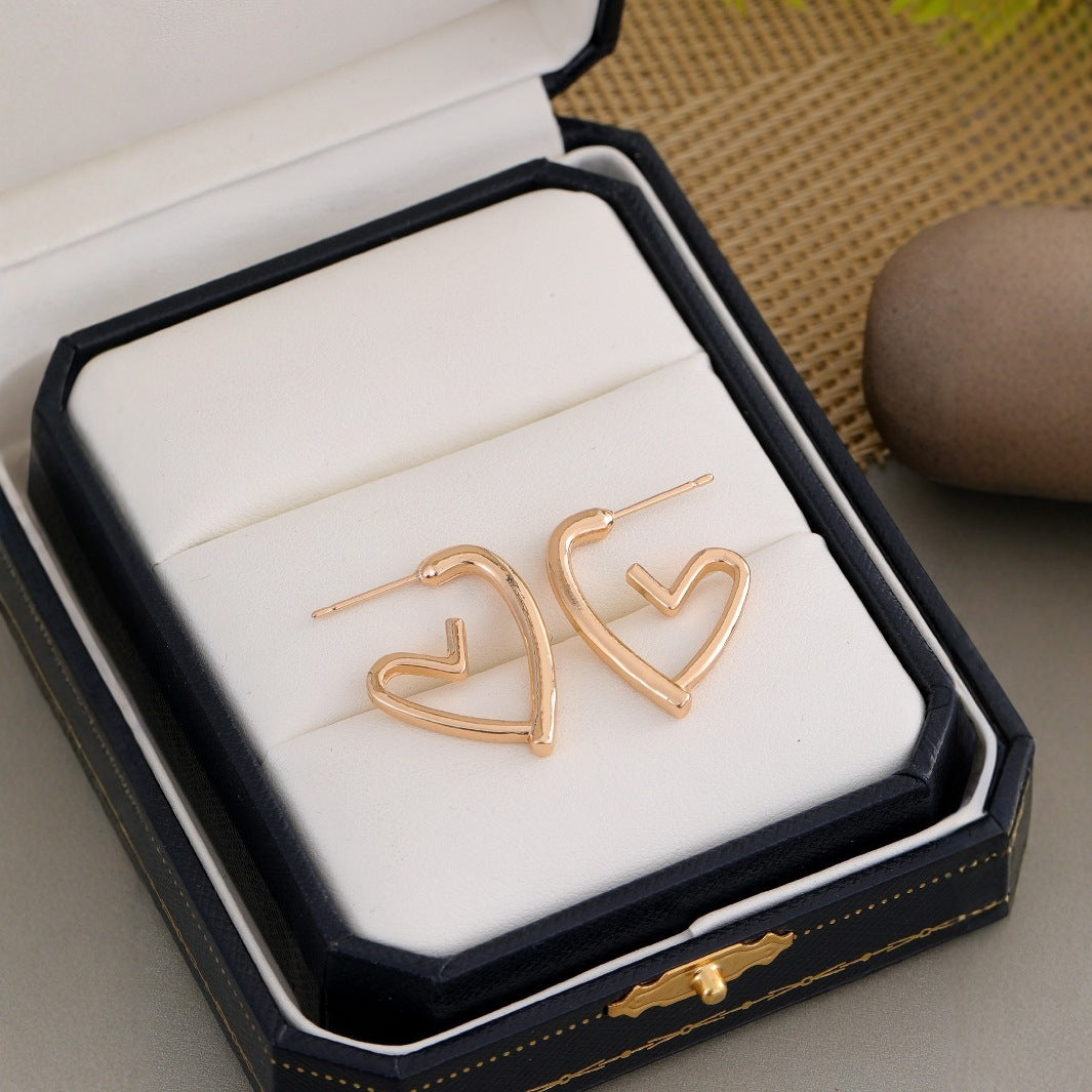 Simple And Cold Style Love Earrings For Women