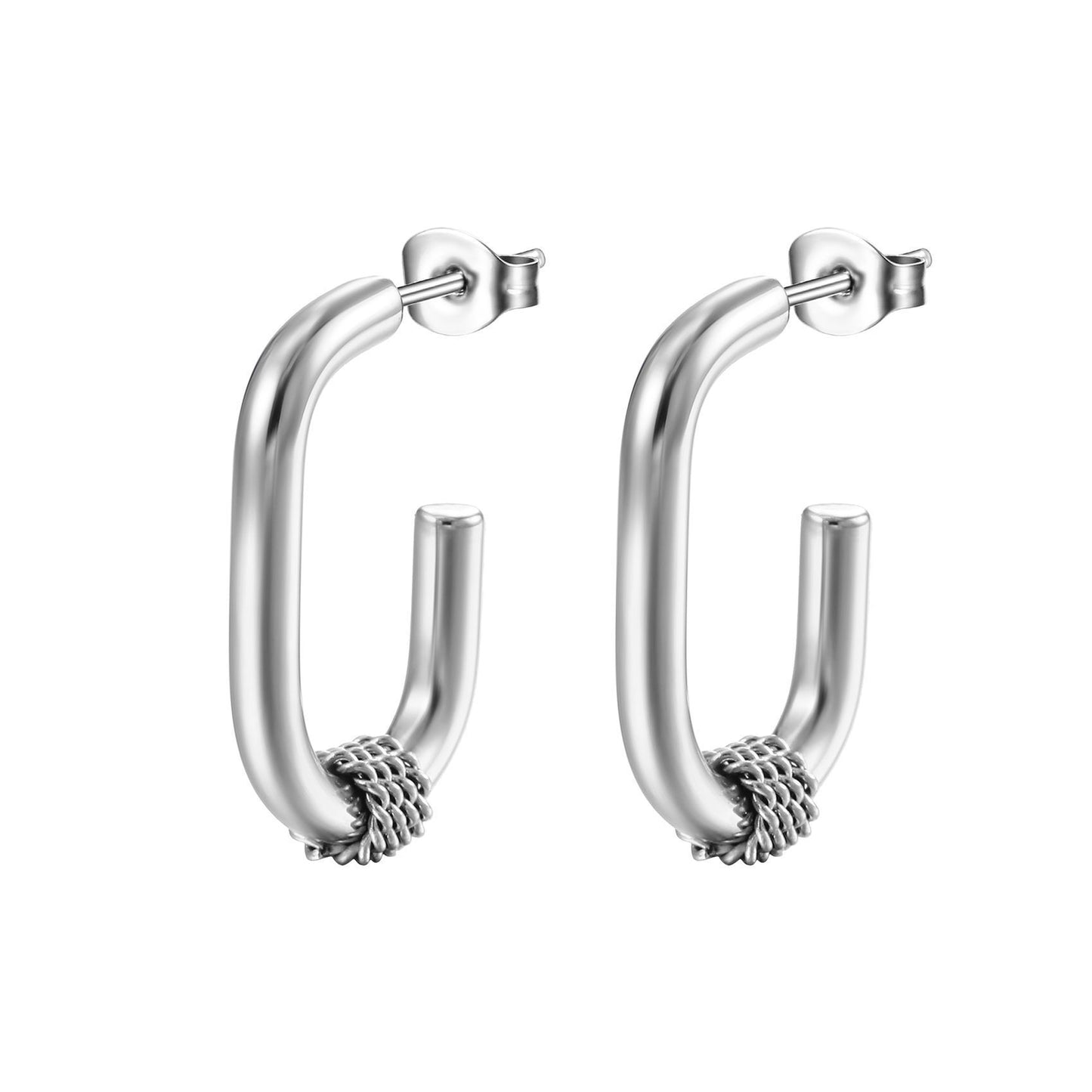 Stainless Steel Oval Simple Trendy Women's Geometric Earrings