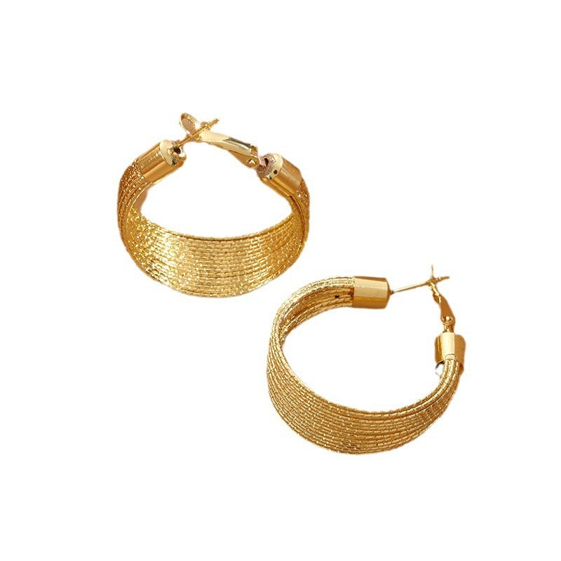 Multi-layer Circle Gold Earrings