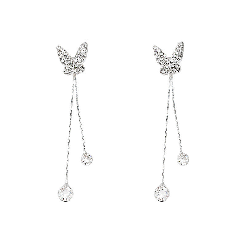 Butterfly Tassel Earrings Temperament Entry Lux Niche High Sense Internet Celebrity Jewelry