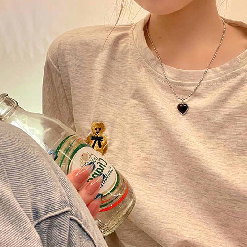 Simple Love Necklace Female Clavicle Chain Light Luxury Minority Simple