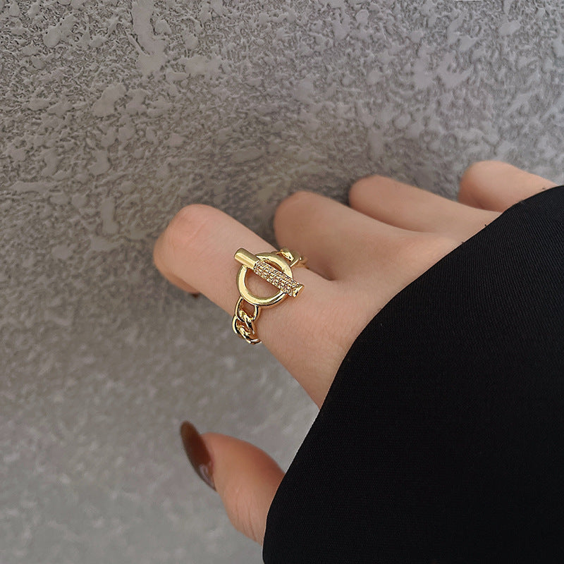 Circle Chain Opening Adjustable Index Finger Ring