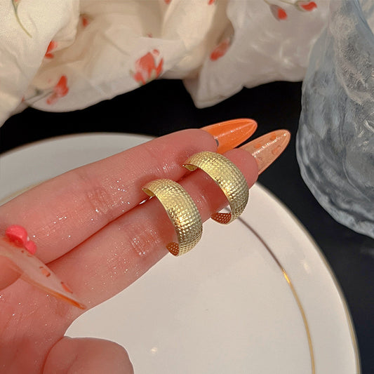 Light Luxury High-end Plain Hoop Earrings