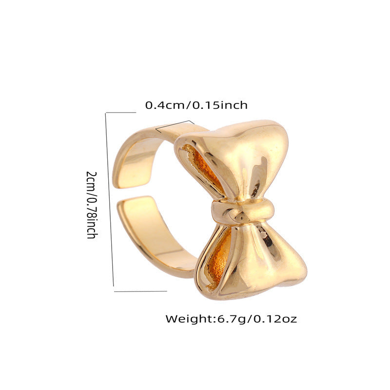 French Minority All-matching Bow Ring Women