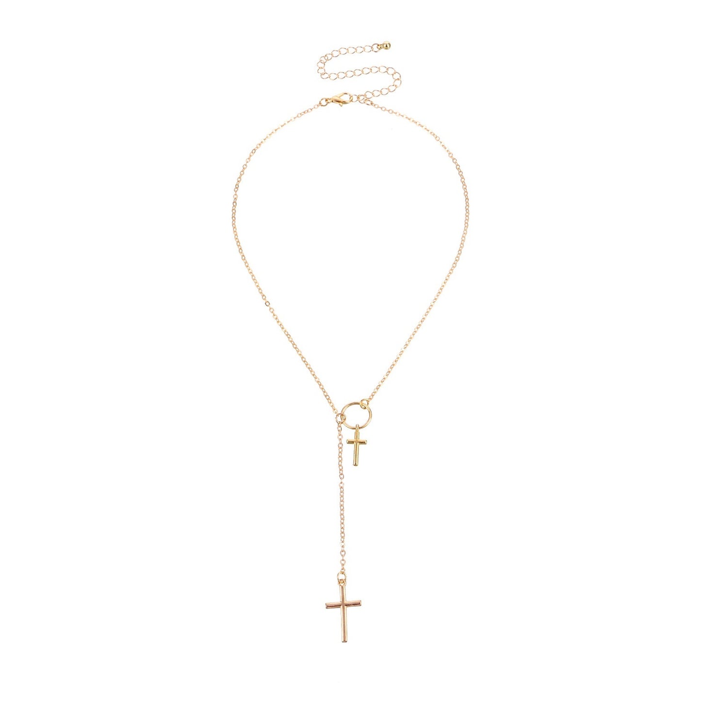 Fashion Double Layer Cross Trendy Female Necklace Personality
